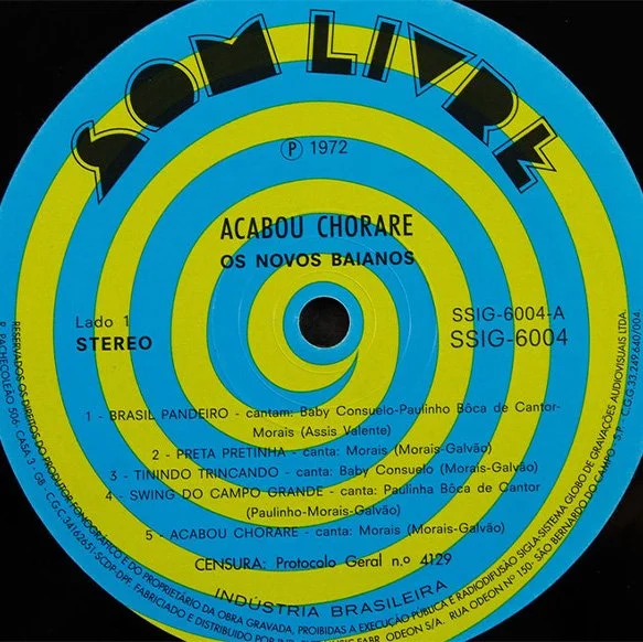 NOVOS BAIANOS ACABOU CHORARE LP — ARTDONTSLEEP